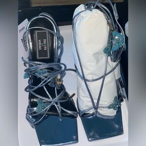 Versace x dua lipa crystal butterflies 115mm metallic sandals